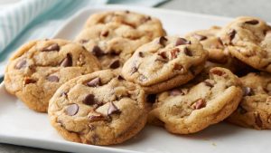 Chocolate chip cookies are a classic dessert, loved by many.