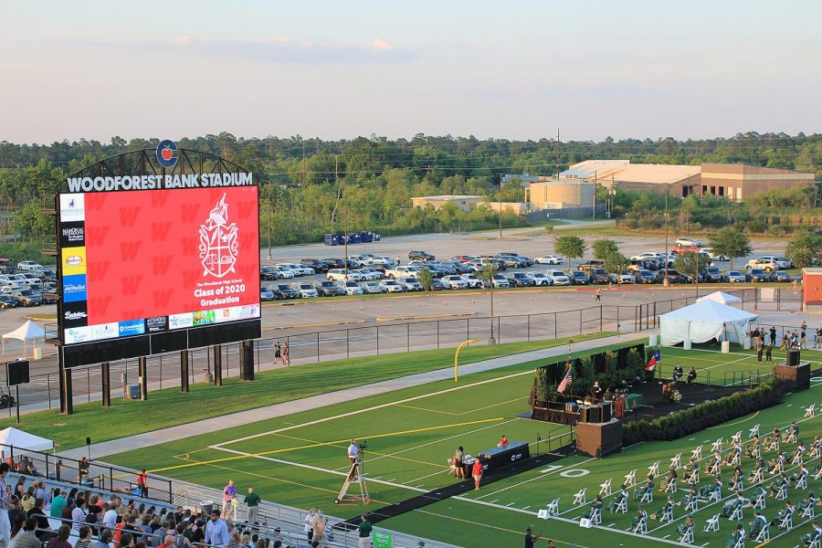 Woodforest Bank Stadium presents the evening TWHS ceremony. Woodforest will also the be site for Tomball and Magnolia ceremonies after the CISD  high schools are completed.
