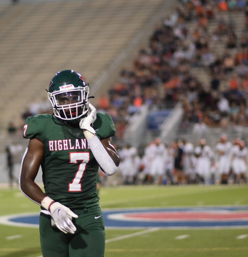 Senior Martrell Harris comes off the field against Langham Creek last week at home.  The Woodlands won 17-7.