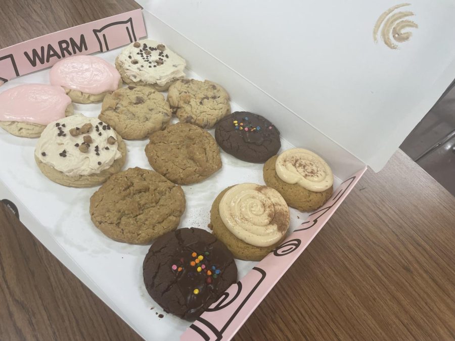 A dozen Crumbl cookies from opening day in Magnolia on Sept. 3.  Their app makes ordering for pick-up easy and avoids the lines.