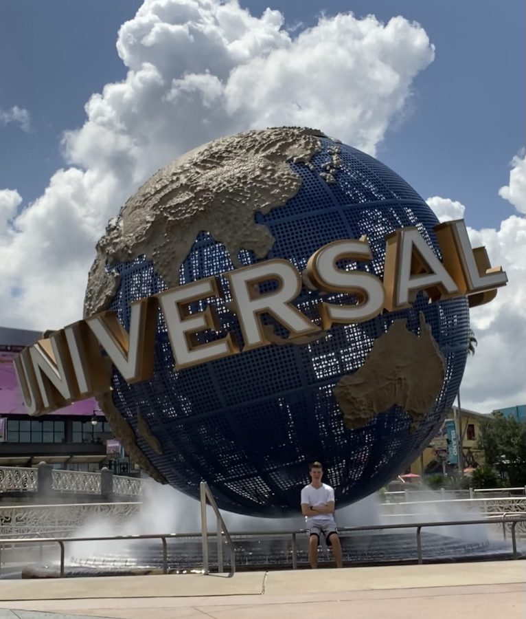 Bruno, outside the Universal globe in Orlando.