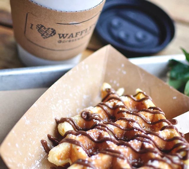 Press Waffle has a number of sweet and savory topping, as well as locally sourced coffee.