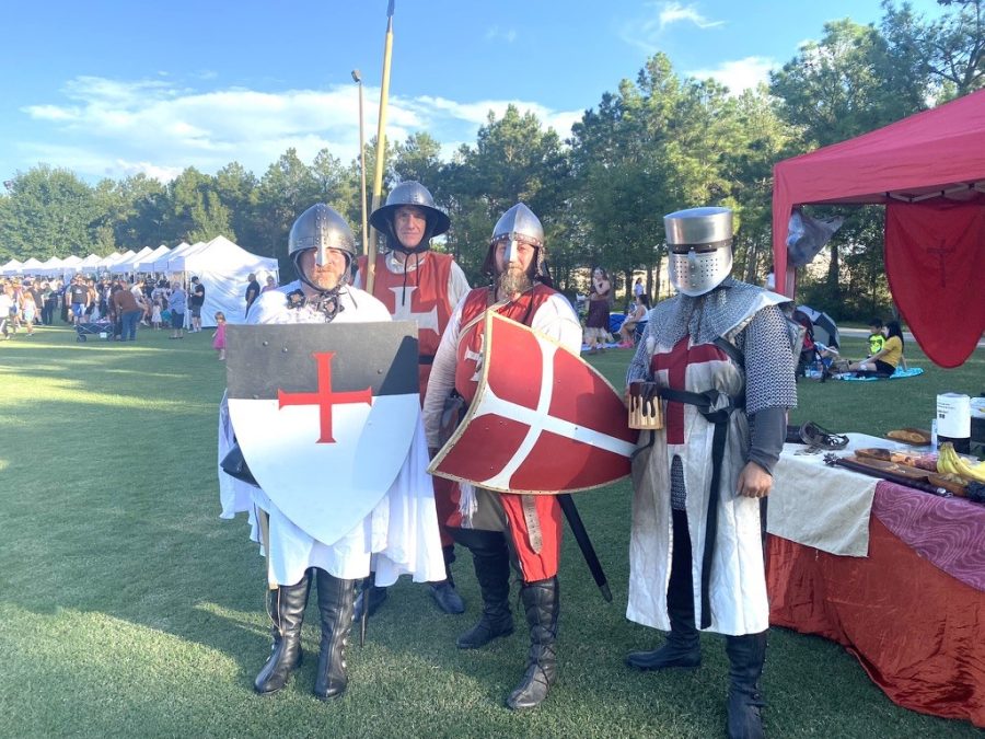 Role players who reenact the Third Crusade enjoyed the beautiful weather at Rob Fleming park last month.