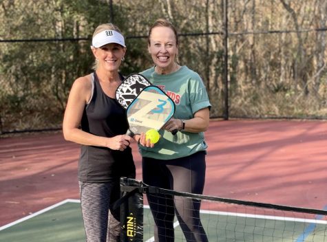 TWHS teachers Laura Steele and Lillian Hoover play pickleball for fun when they can.  Both own their own racquets.