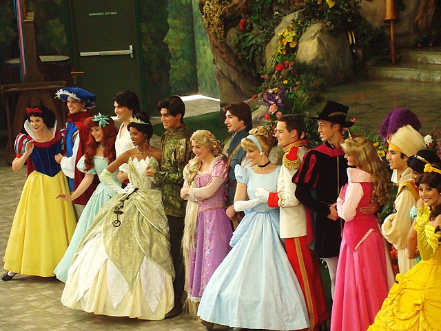 Disney princess an princes at the park in 2014. Courtesy of creativecommons.org.