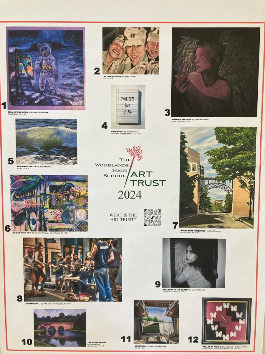 Poster of all of the 2024 Art Trust nominees student's can vote for!