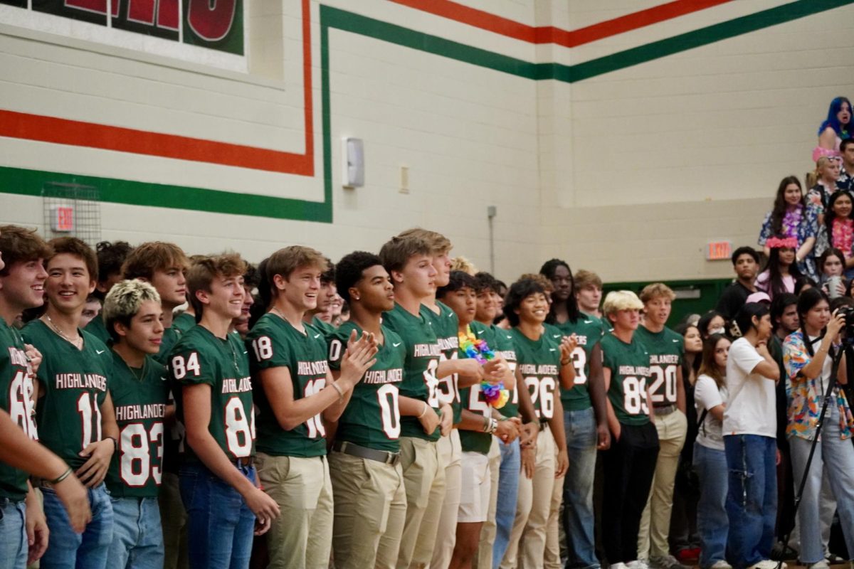 Woodlands Football Team at the first pep rally. 