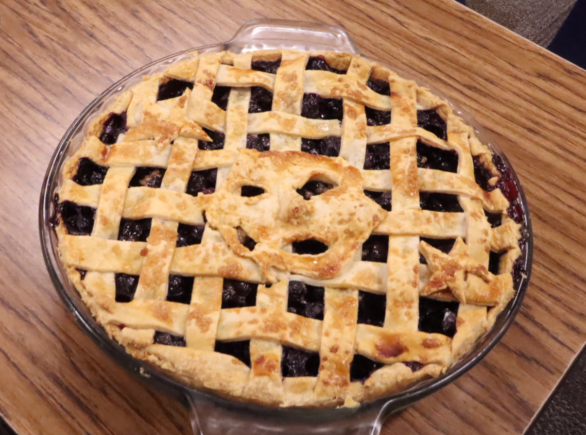 Home made blueberry pie.