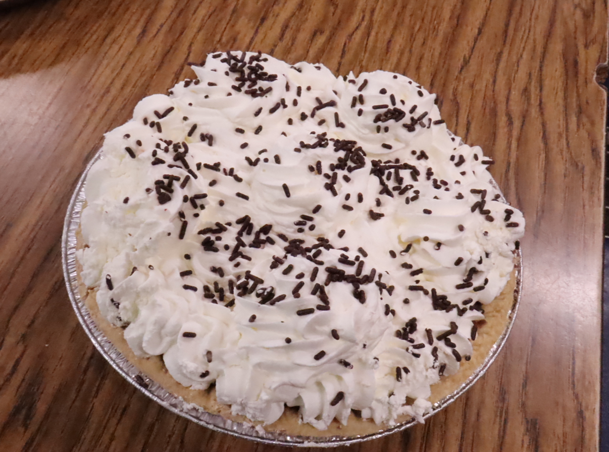 Store bought chocolate pie.