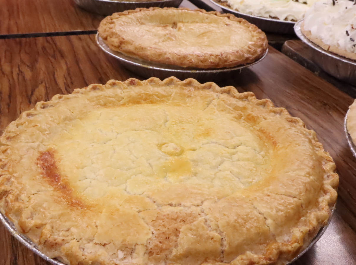 Cherry pie (front), apple pie (back)