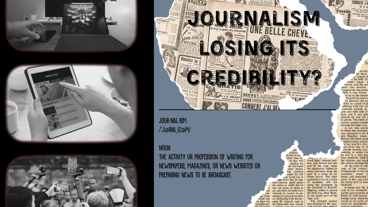 Is Journalism losing its credibility because of the ability for people to share information and misinformation quickly? Infographic made in Canva by Esteban Barbosa. 
