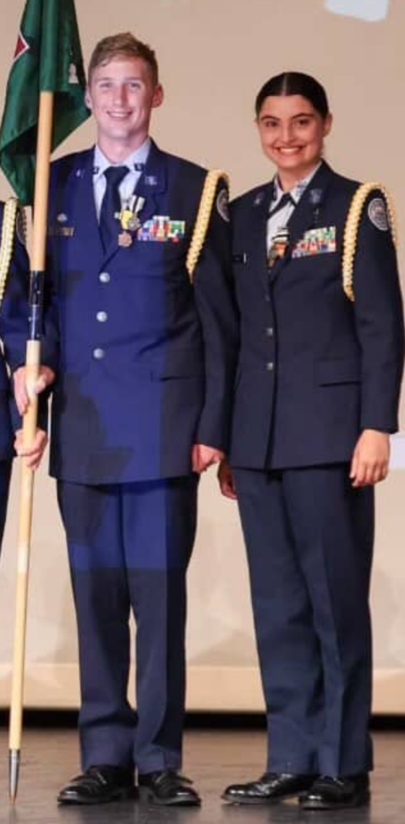(L-R) Cadet Chief Master Sergeant Cash Miller and Alexa Kemano in the TWHS ROTC programs.

