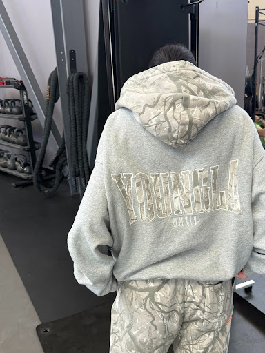 Photo of a high school student wearing YoungLA merchandise.