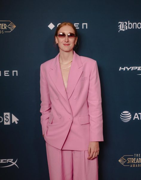 Katie B at The Streamer Awards on December 6, 2025. Take from @theoneandonlykatieb on Instagram, used with free use.